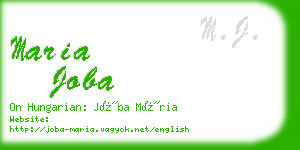 maria joba business card